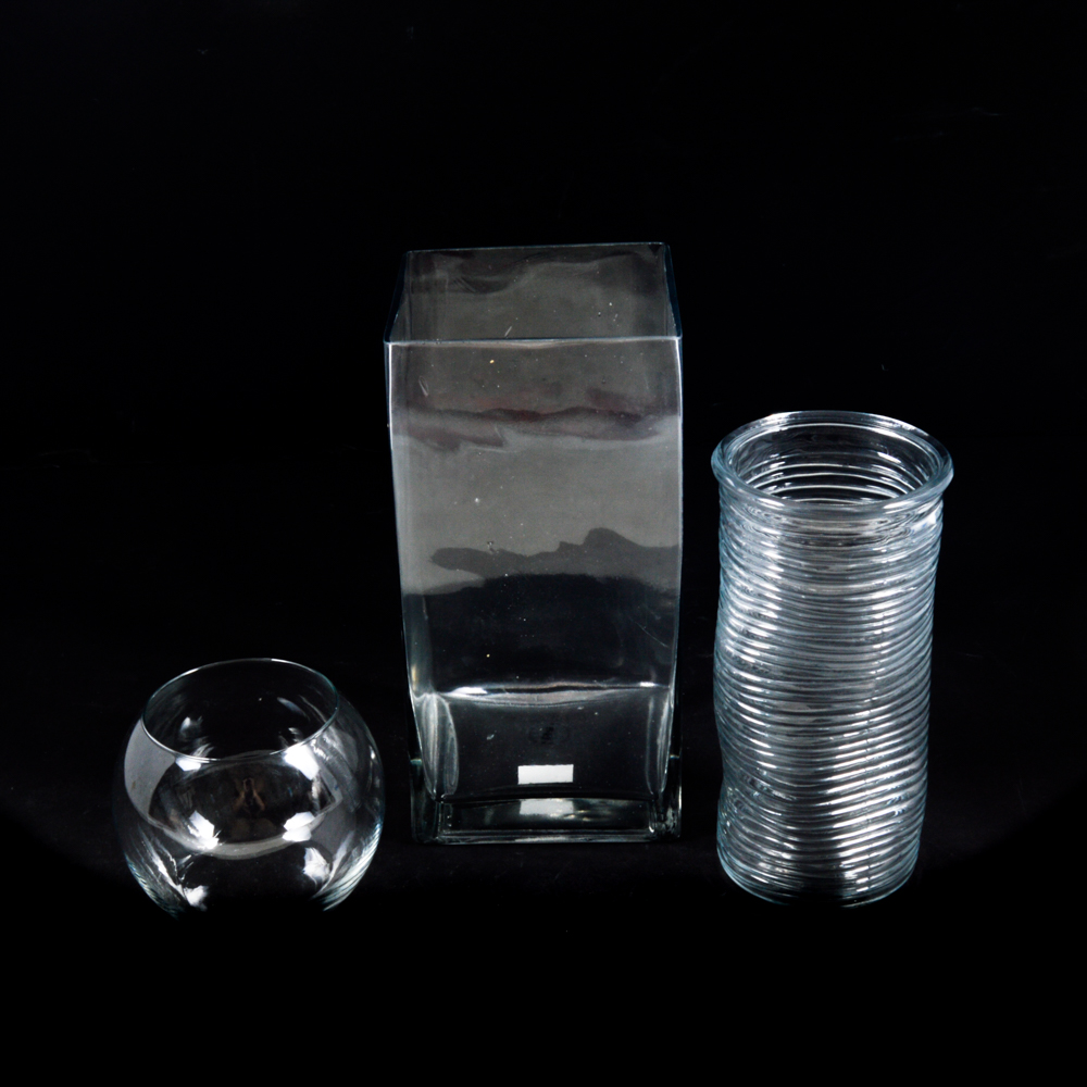 Three Modern Glass Vessels