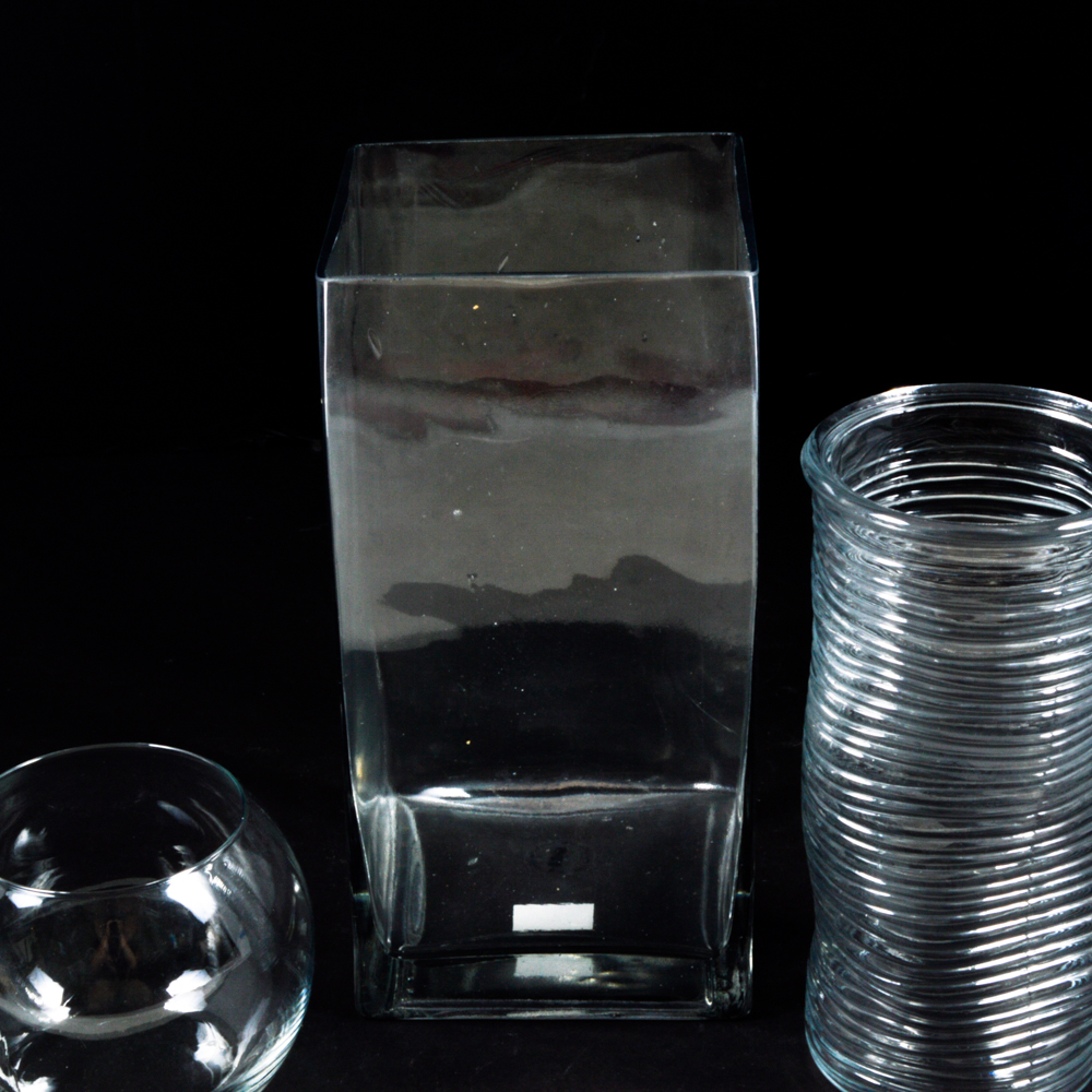 Three Modern Glass Vessels
