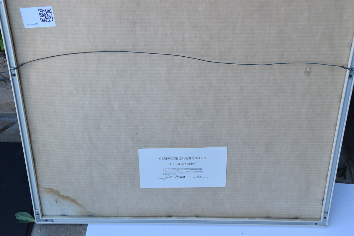 John Mattos "Portrait of Marilyn" Offset Lithograph With COA