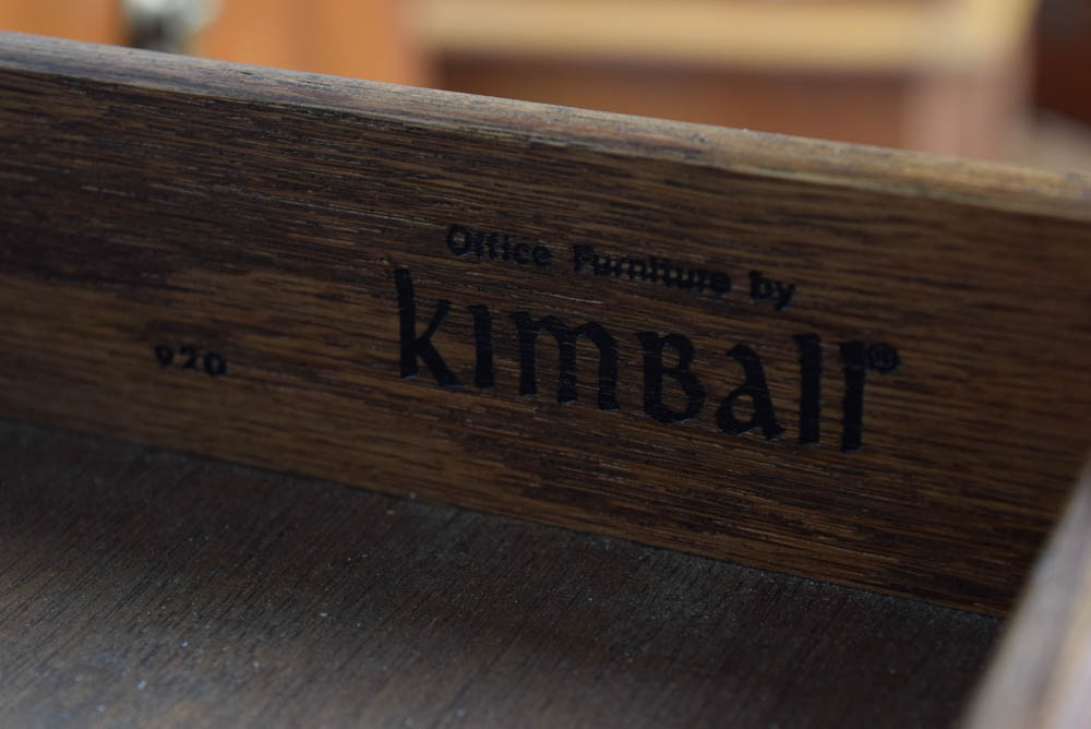 Large Oak Desk by Kimball