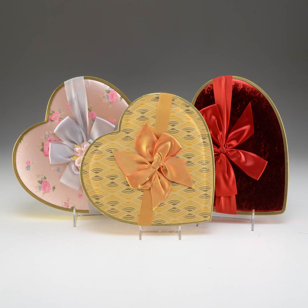 Three Vintage Valentine's Day Candy Boxes