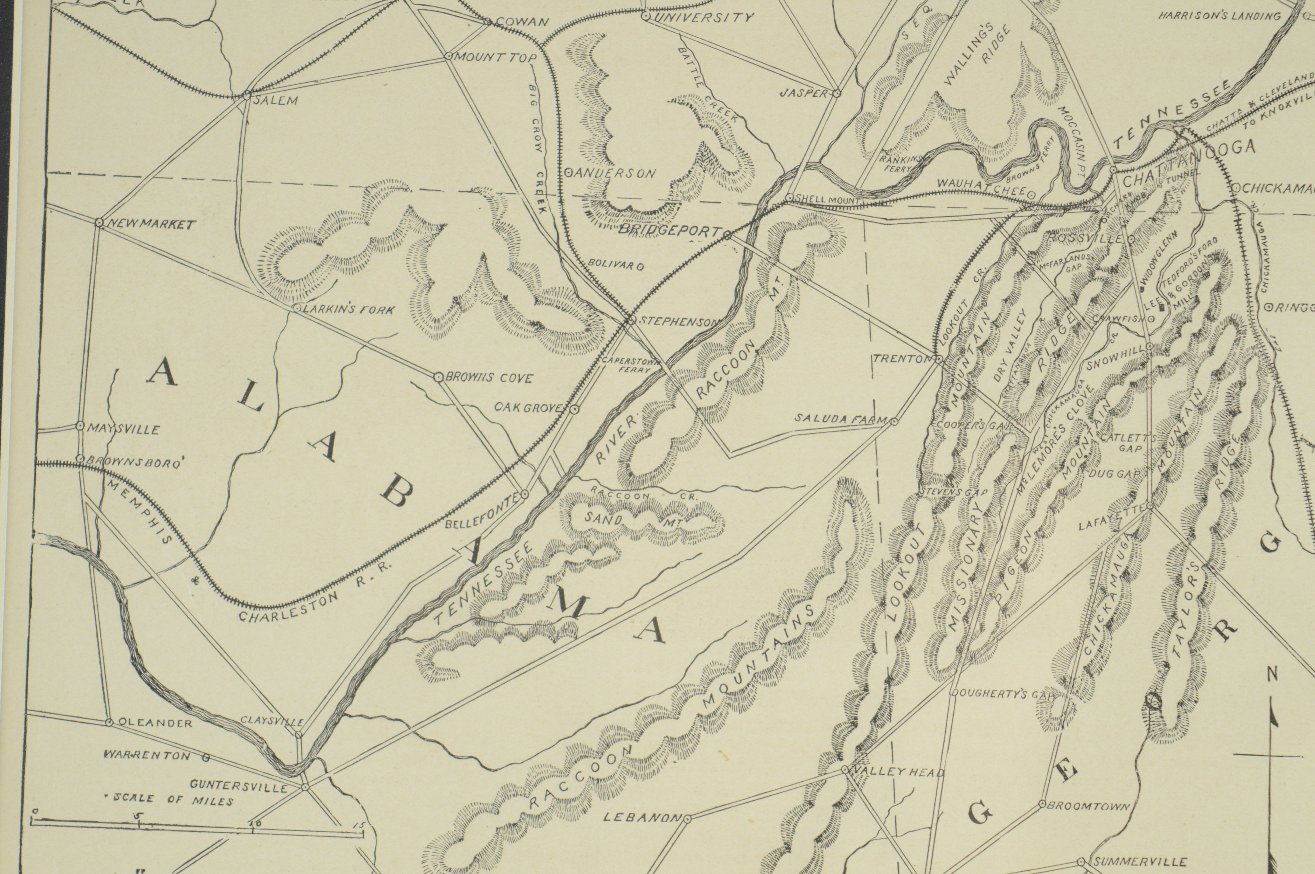 Original 1880s Map for Army of the Cumberlands