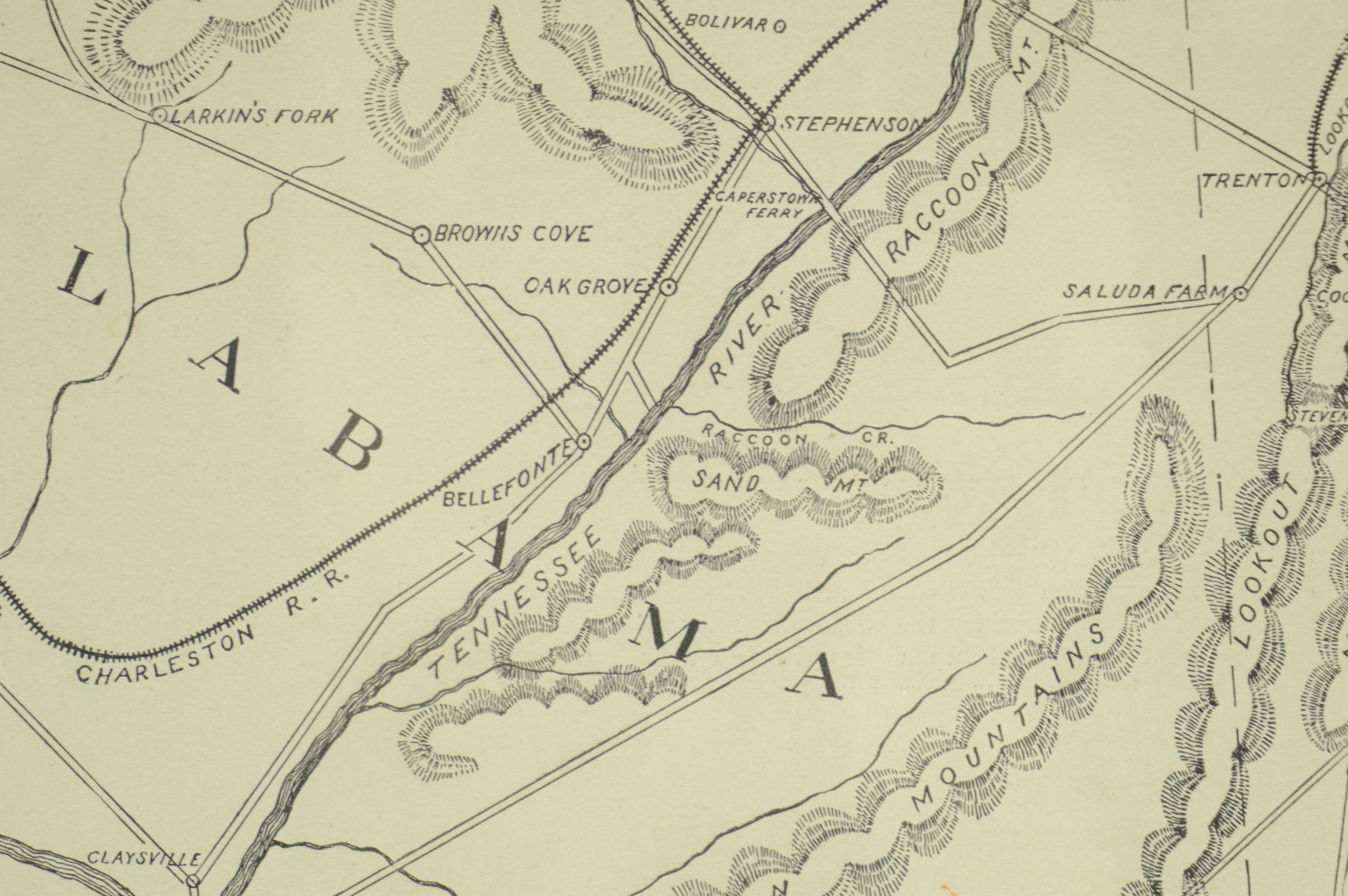 Original 1880s Map for Army of the Cumberlands