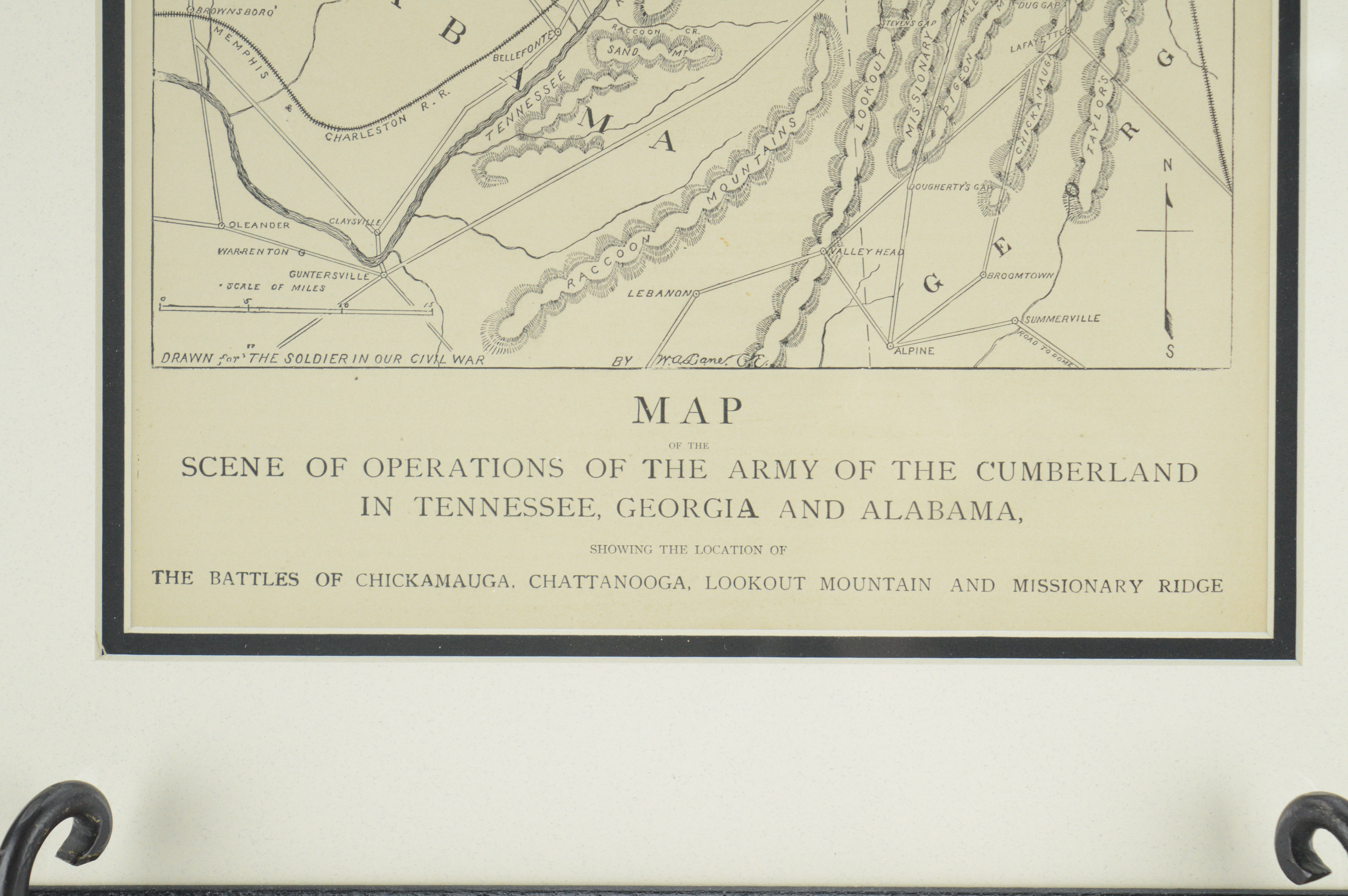Original 1880s Map for Army of the Cumberlands