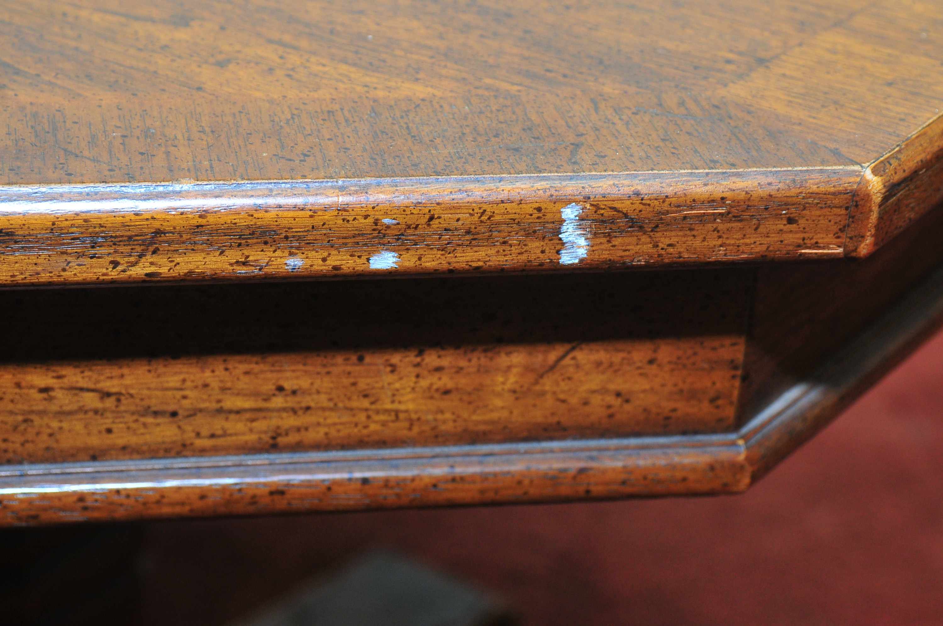 Octagon Shaped Wooden Table and Set of Four Chairs