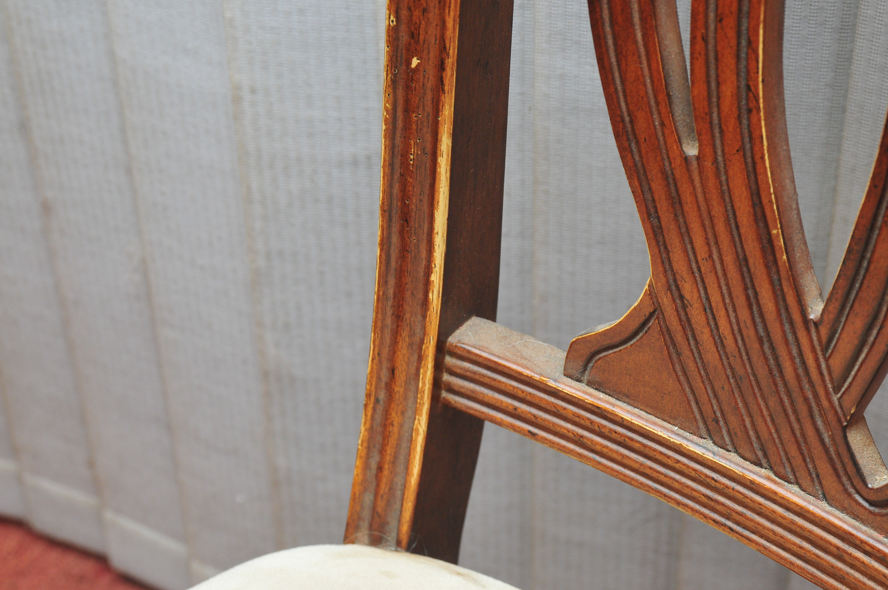 Octagon Shaped Wooden Table and Set of Four Chairs