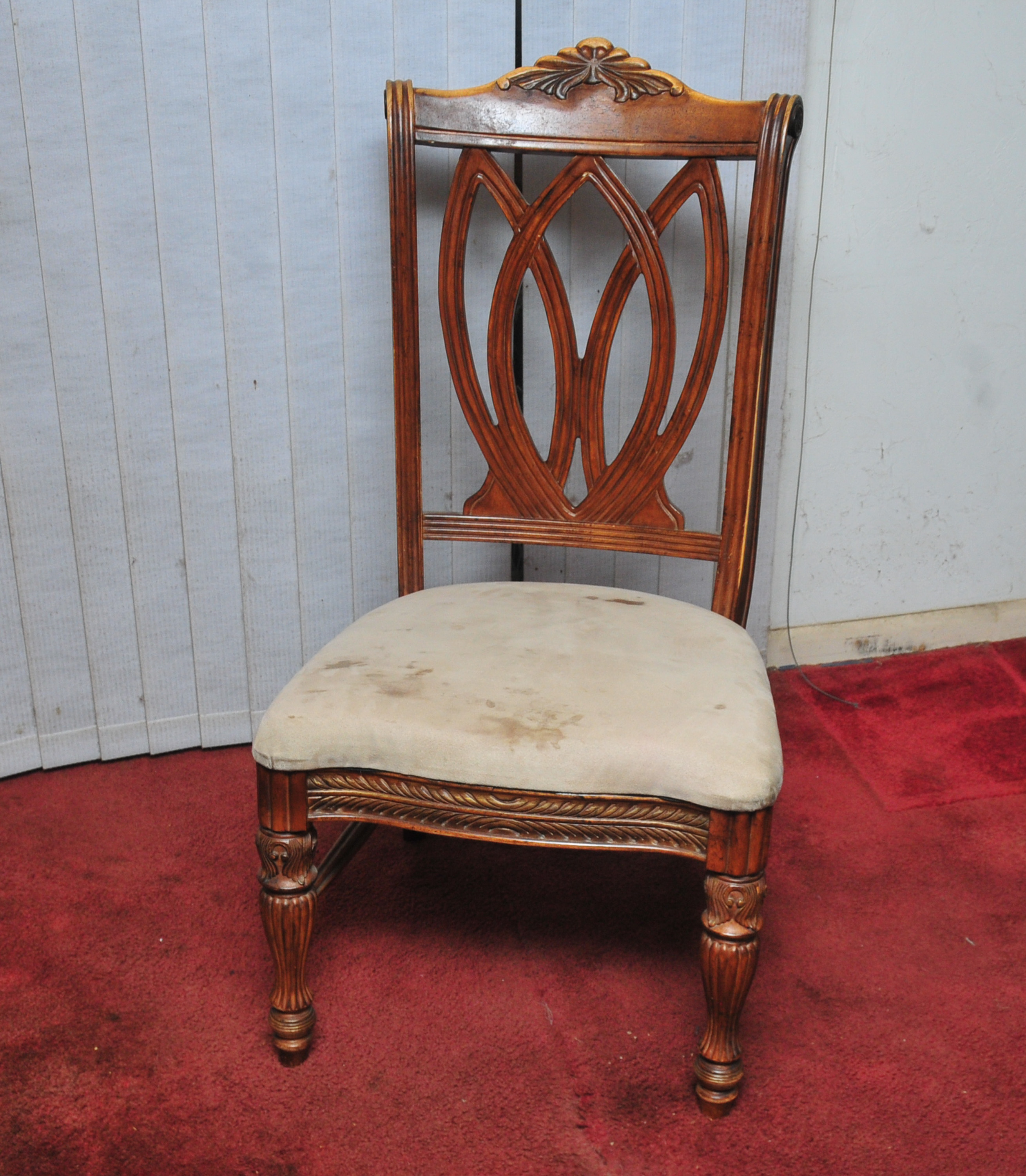 Octagon Shaped Wooden Table and Set of Four Chairs