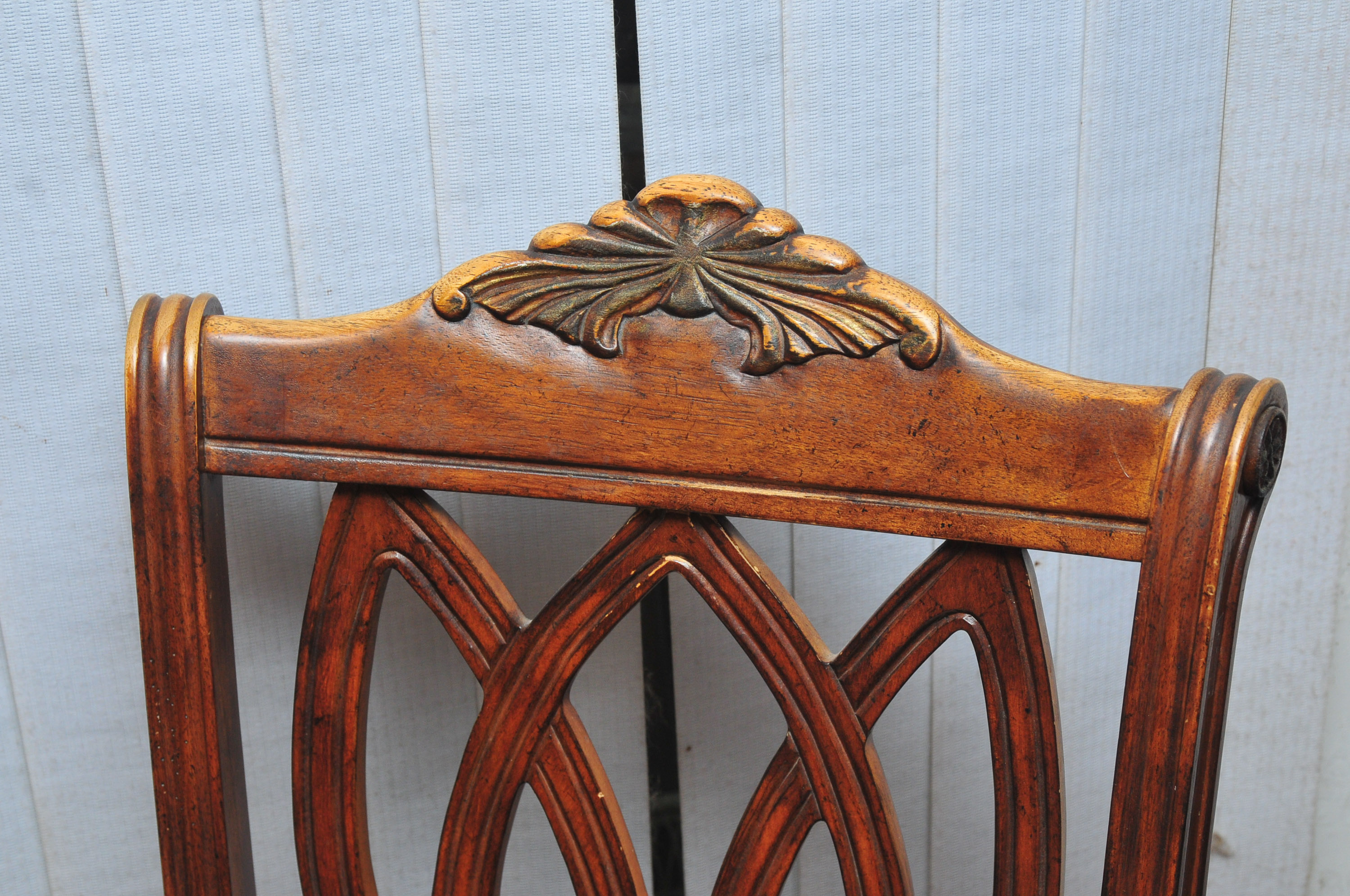 Octagon Shaped Wooden Table and Set of Four Chairs