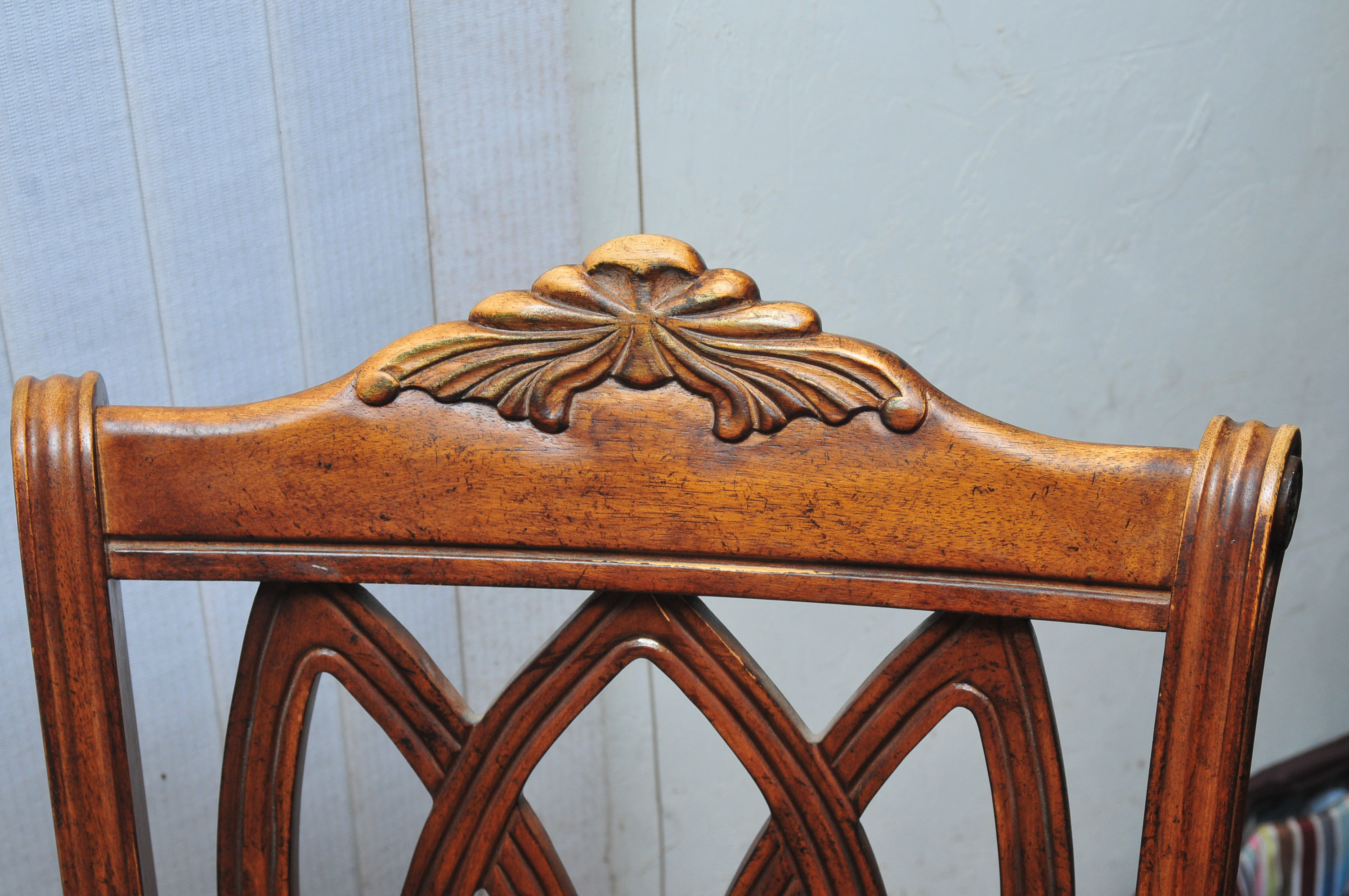 Octagon Shaped Wooden Table and Set of Four Chairs