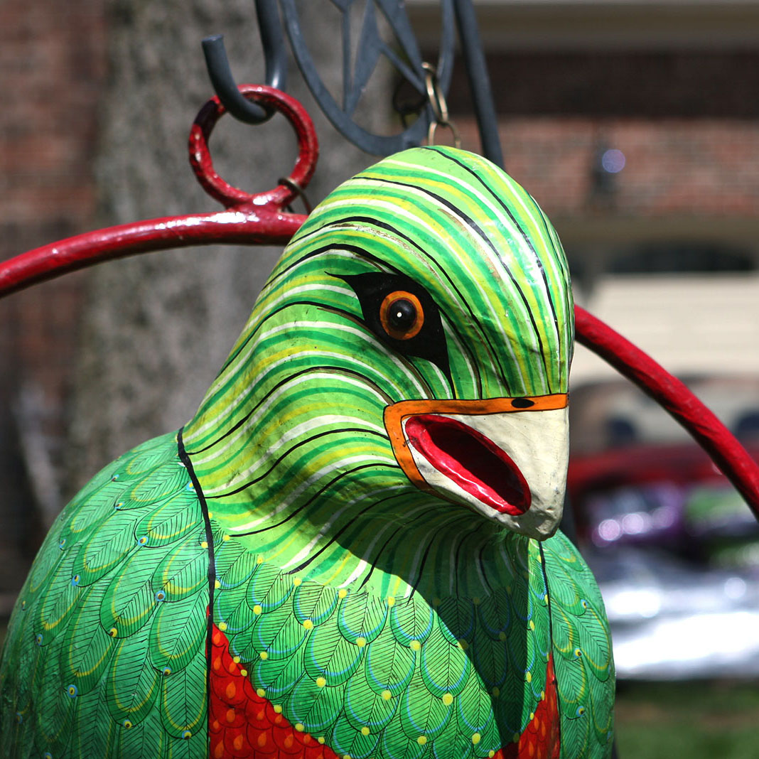 Large Signed Sergio Bustamante Paper Mache Parrot