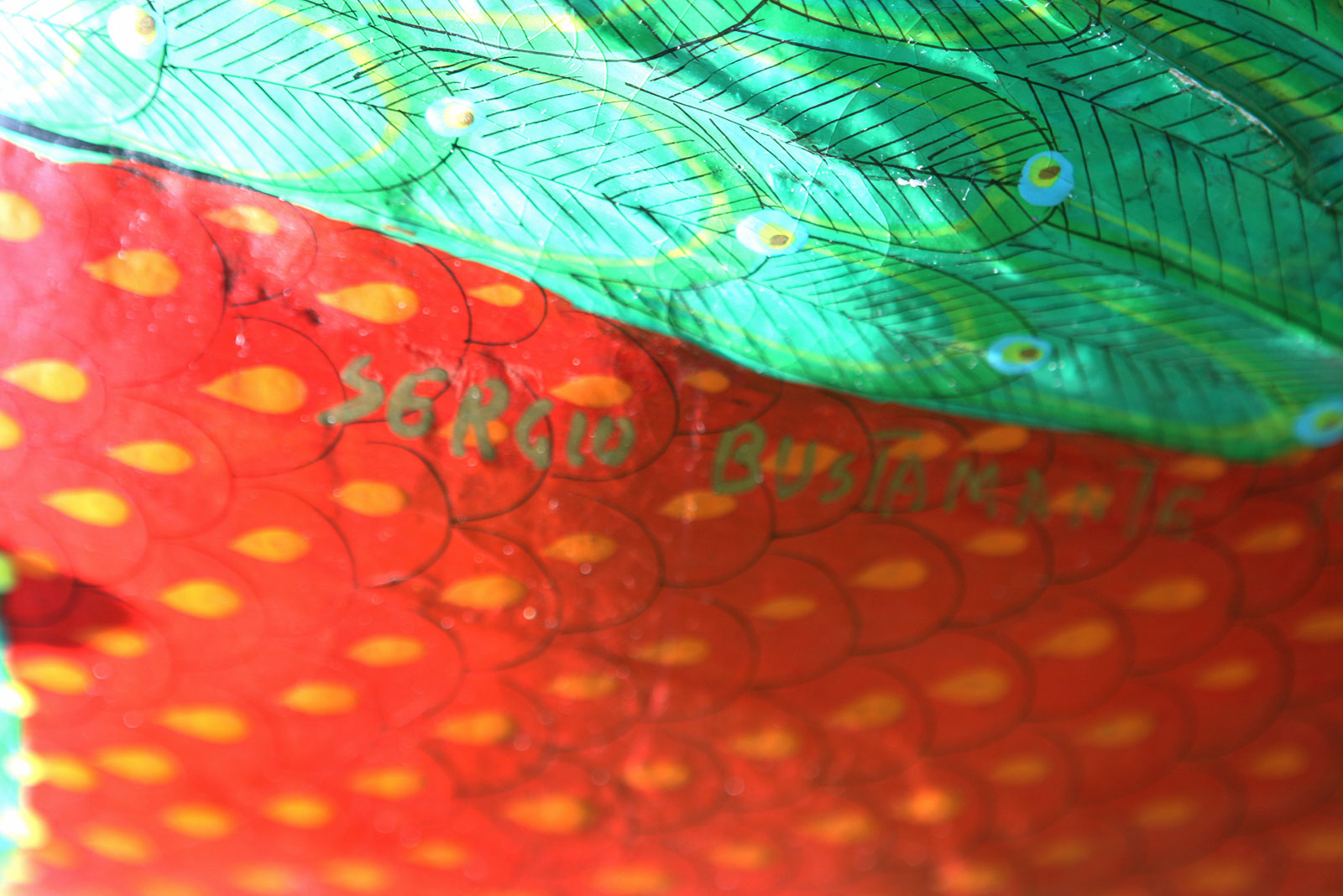 Large Signed Sergio Bustamante Paper Mache Parrot