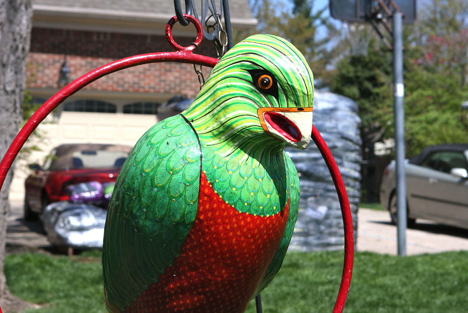 Large Signed Sergio Bustamante Paper Mache Parrot