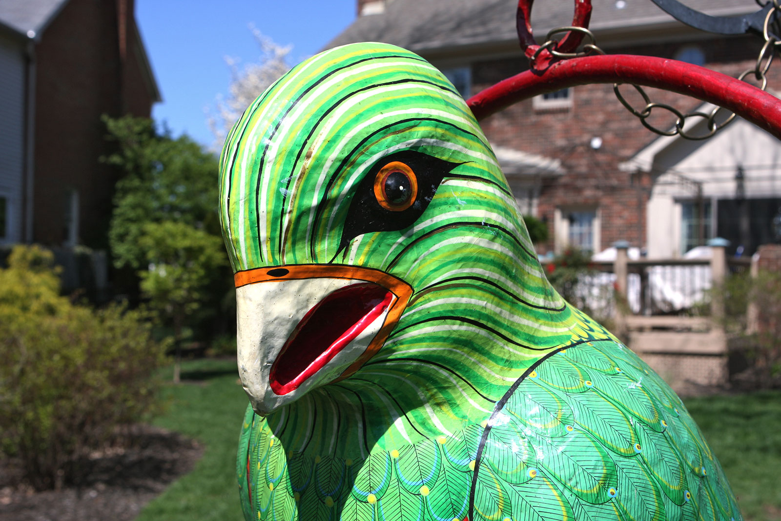 Large Signed Sergio Bustamante Paper Mache Parrot