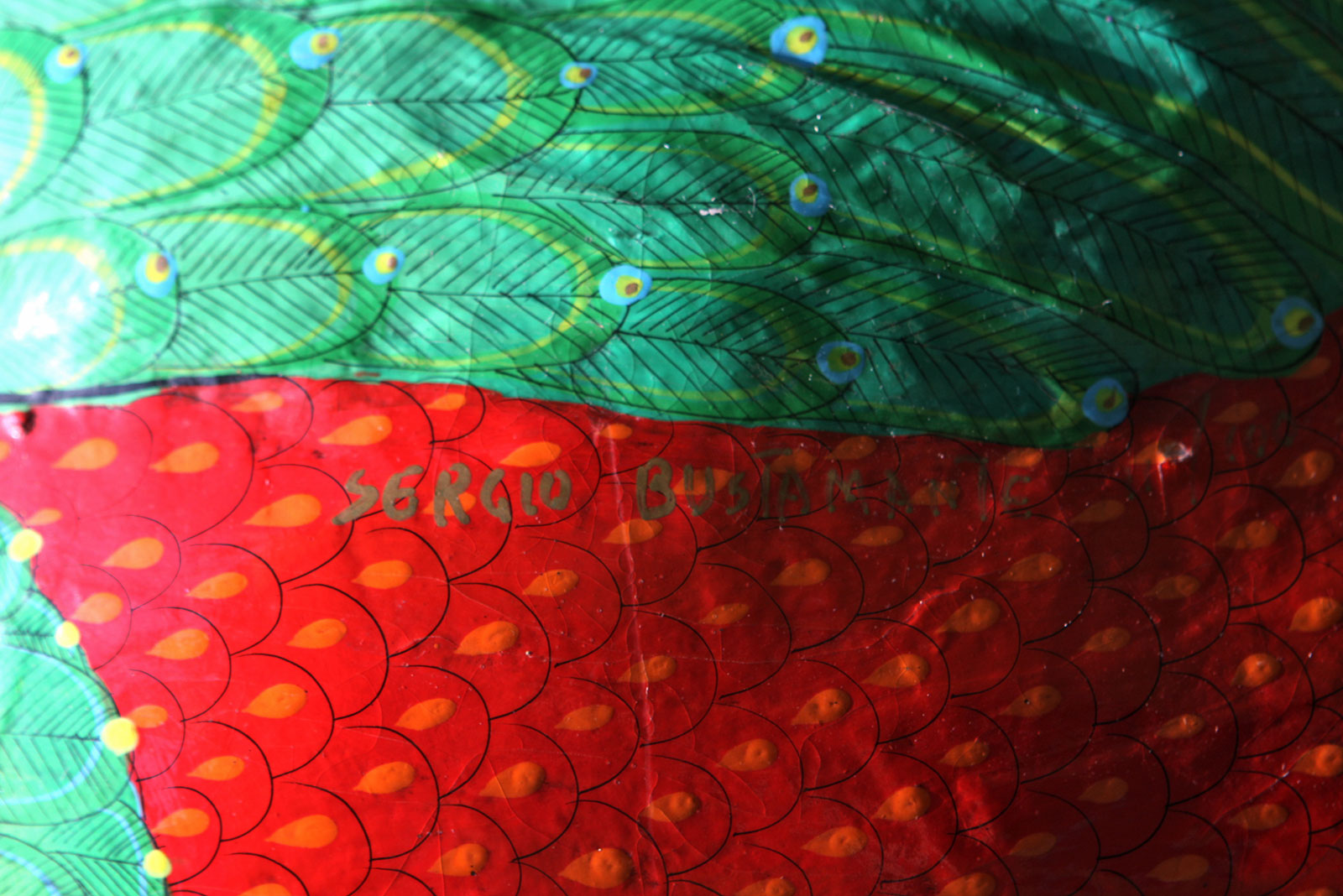 Large Signed Sergio Bustamante Paper Mache Parrot