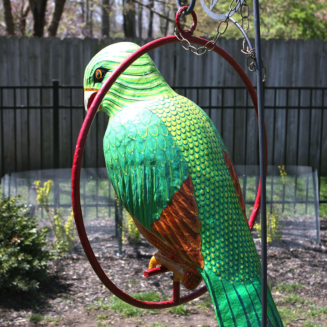 Large Signed Sergio Bustamante Paper Mache Parrot