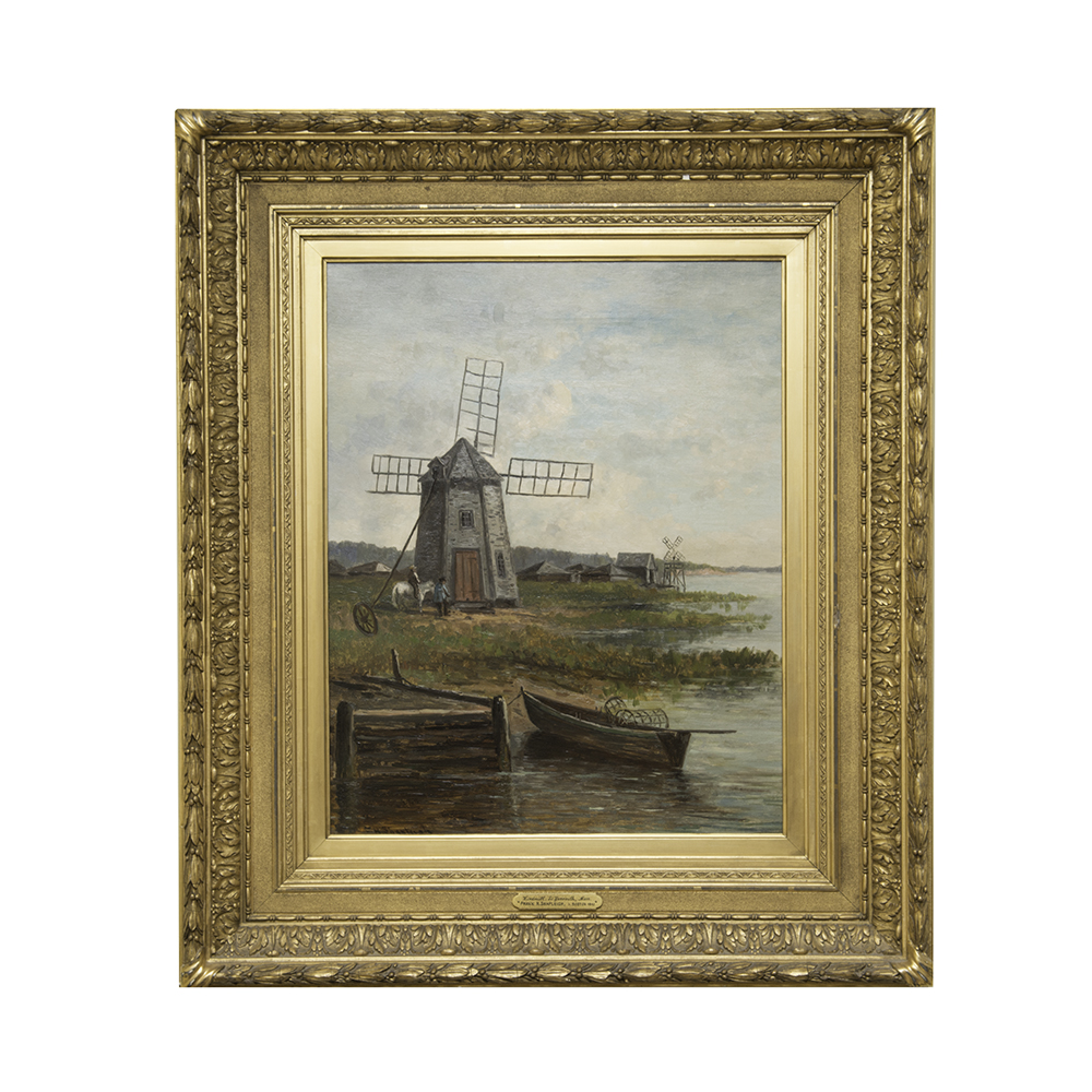 Henry Frank Shapleigh "Windmill South Yarmouth, Mass" Oil on Canvas
