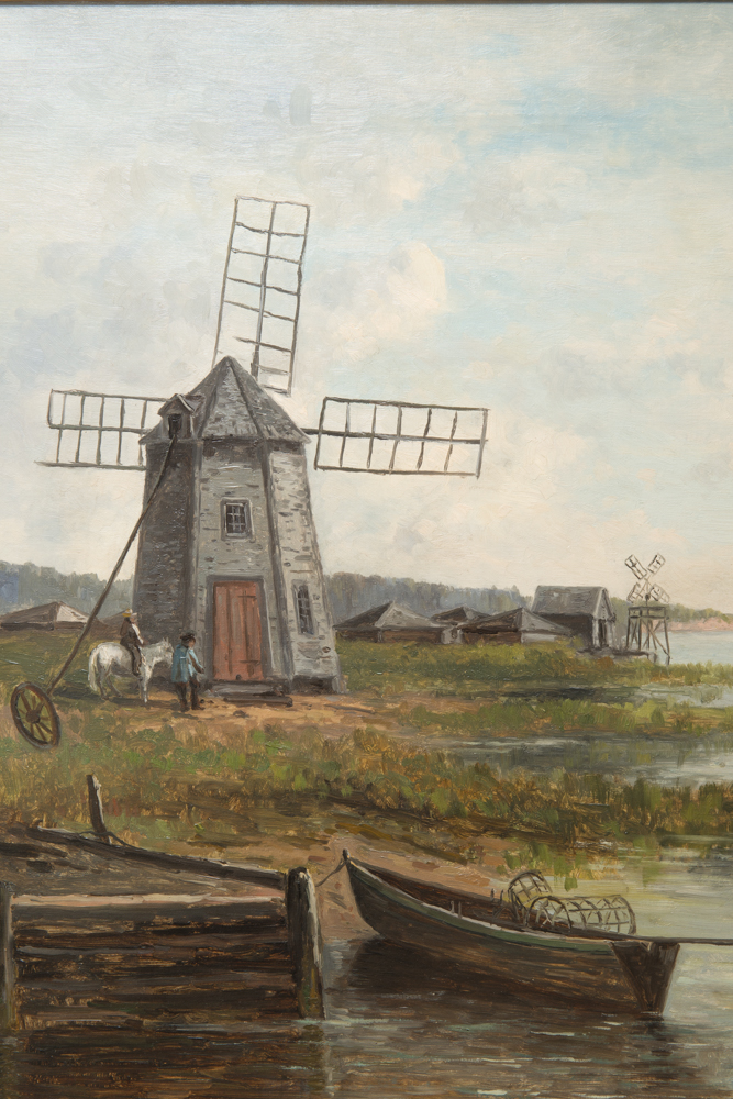 Henry Frank Shapleigh "Windmill South Yarmouth, Mass" Oil on Canvas