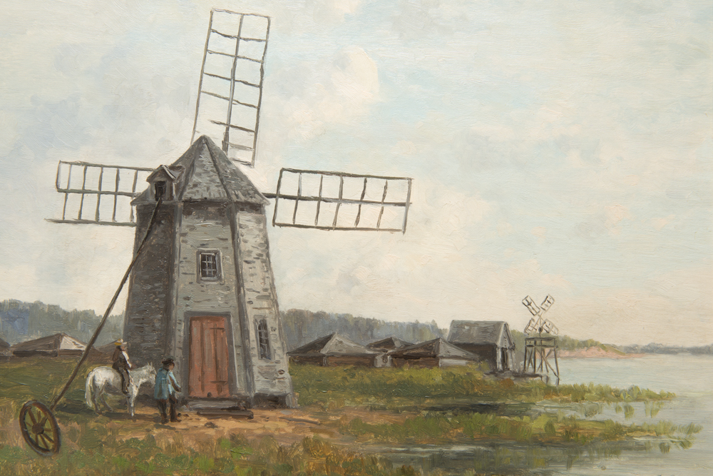 Henry Frank Shapleigh "Windmill South Yarmouth, Mass" Oil on Canvas