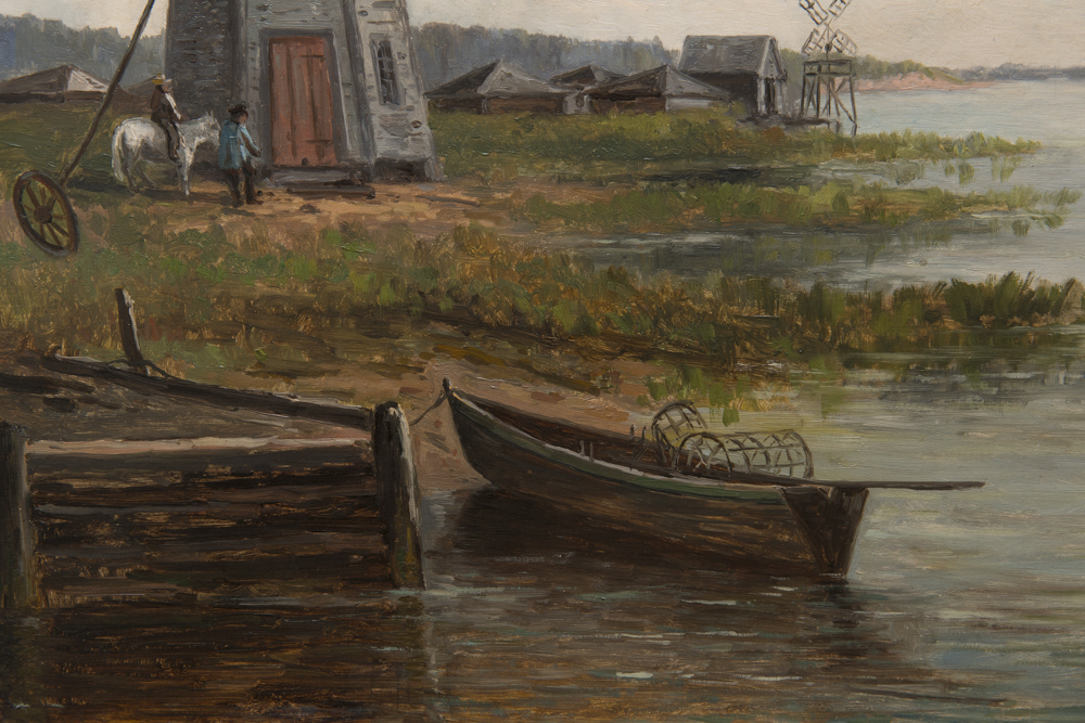 Henry Frank Shapleigh "Windmill South Yarmouth, Mass" Oil on Canvas