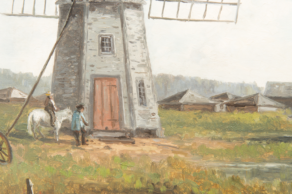 Henry Frank Shapleigh "Windmill South Yarmouth, Mass" Oil on Canvas