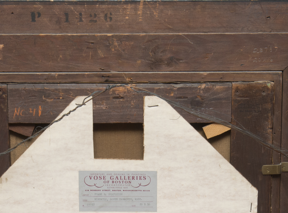 Henry Frank Shapleigh "Windmill South Yarmouth, Mass" Oil on Canvas