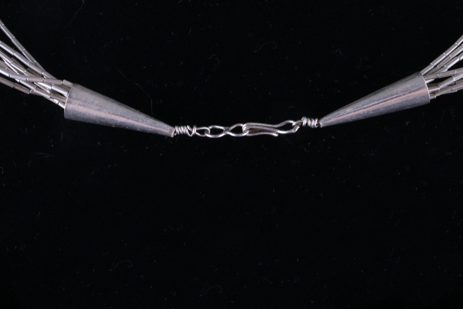 "Liquid Silver" and Turquoise Beaded Necklace