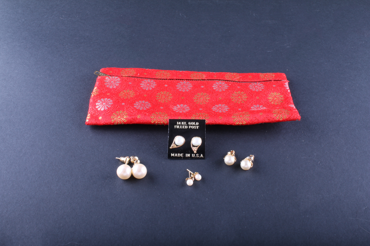 Pearl and Gold Stud Earrings