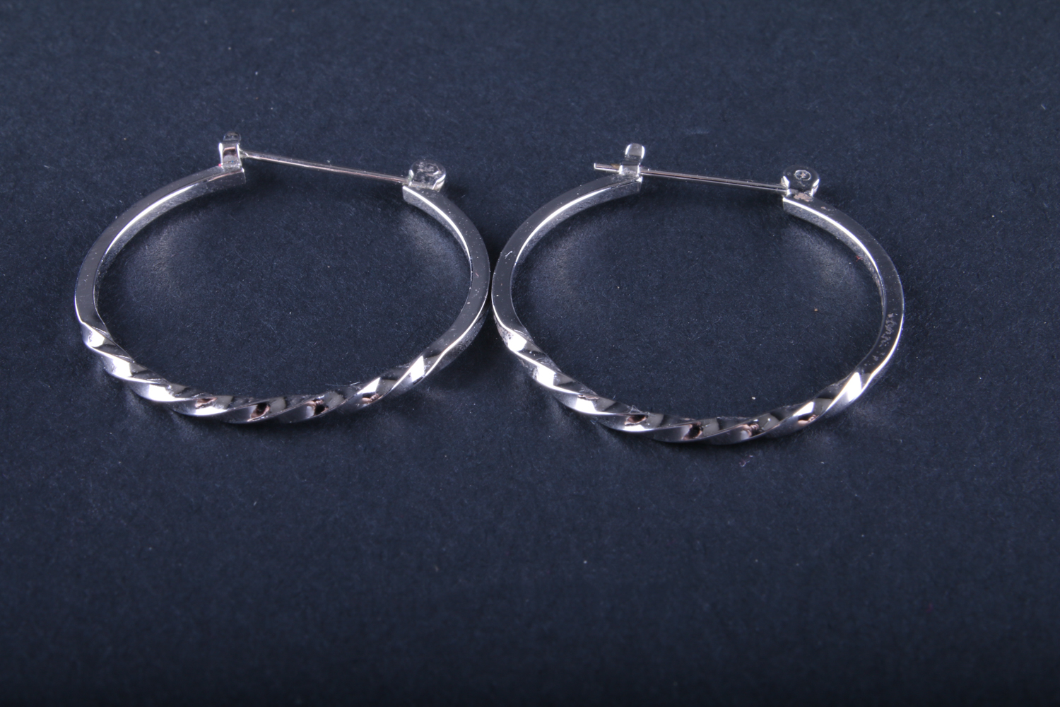 Pair of Silver-Tone Hoop Earrings