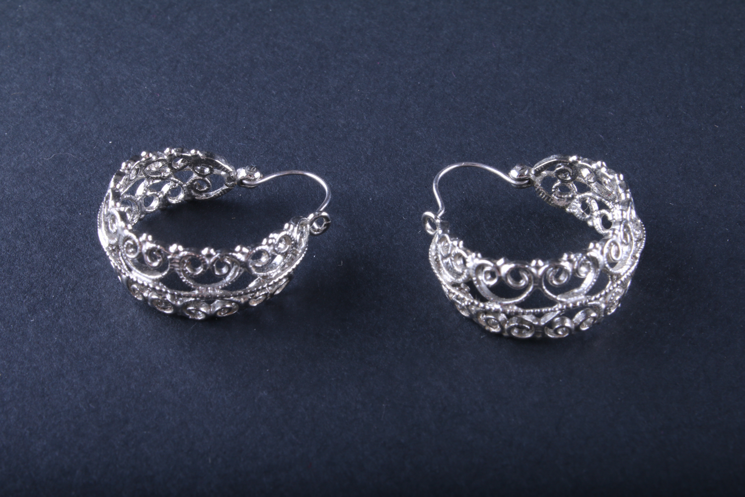 Pair of Silver-Tone Hoop Earrings