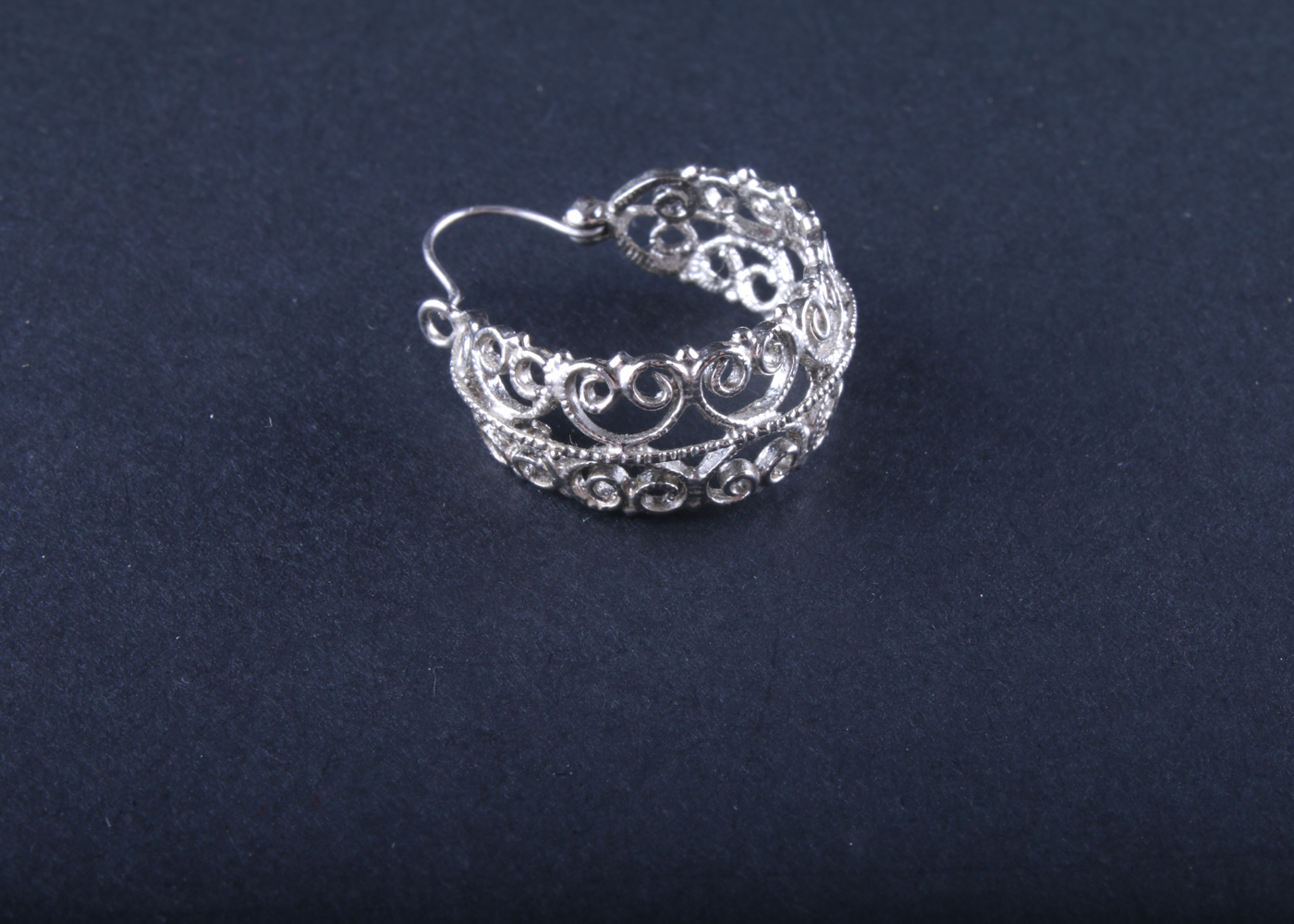 Pair of Silver-Tone Hoop Earrings