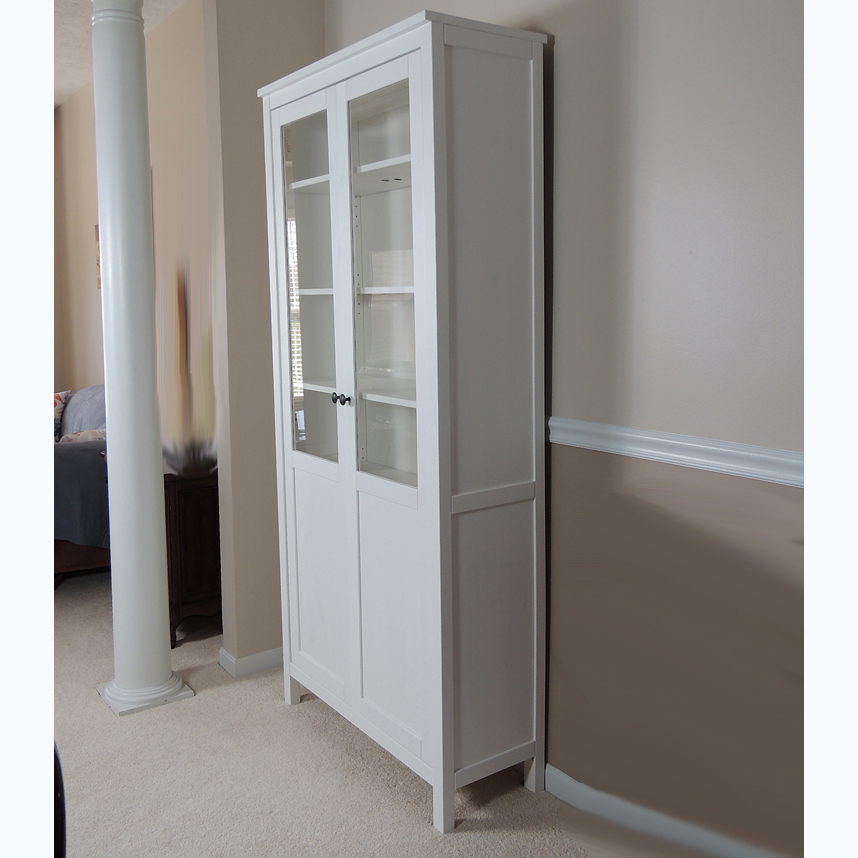 White IKEA Hemnes Hutch Cabinet