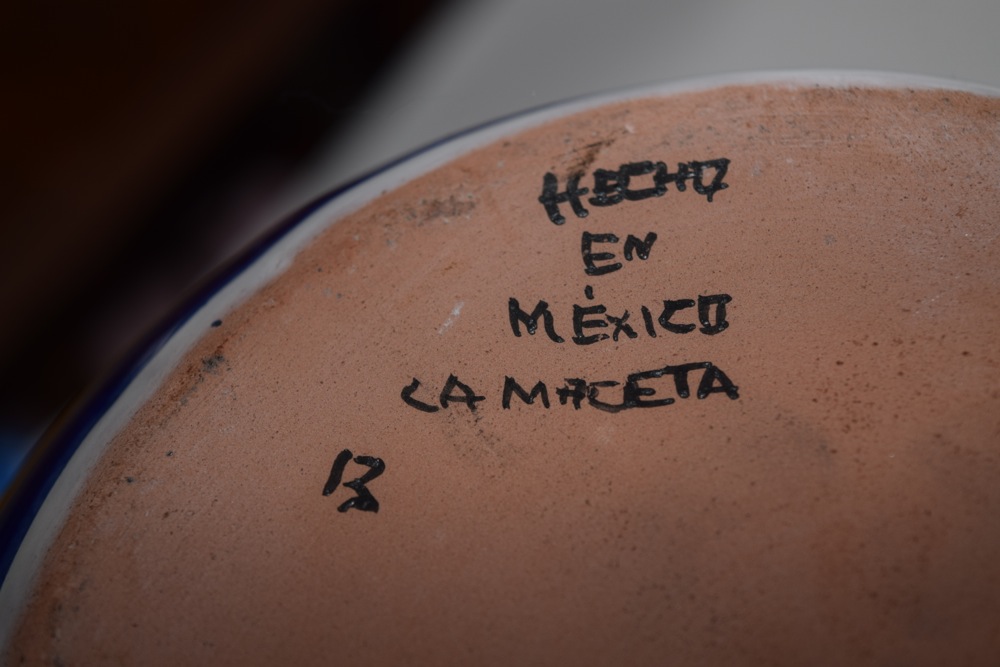 Talavera Mexican Pottery Matching Large Water Vessel and Pitcher