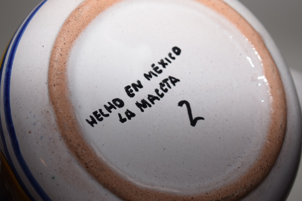 Talavera Mexican Pottery Matching Large Water Vessel and Pitcher