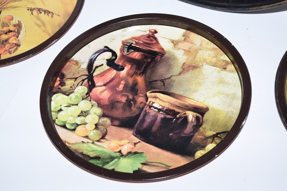 Vintage Round Tole Trays