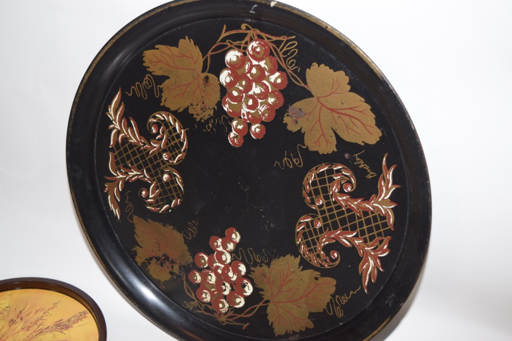 Vintage Round Tole Trays