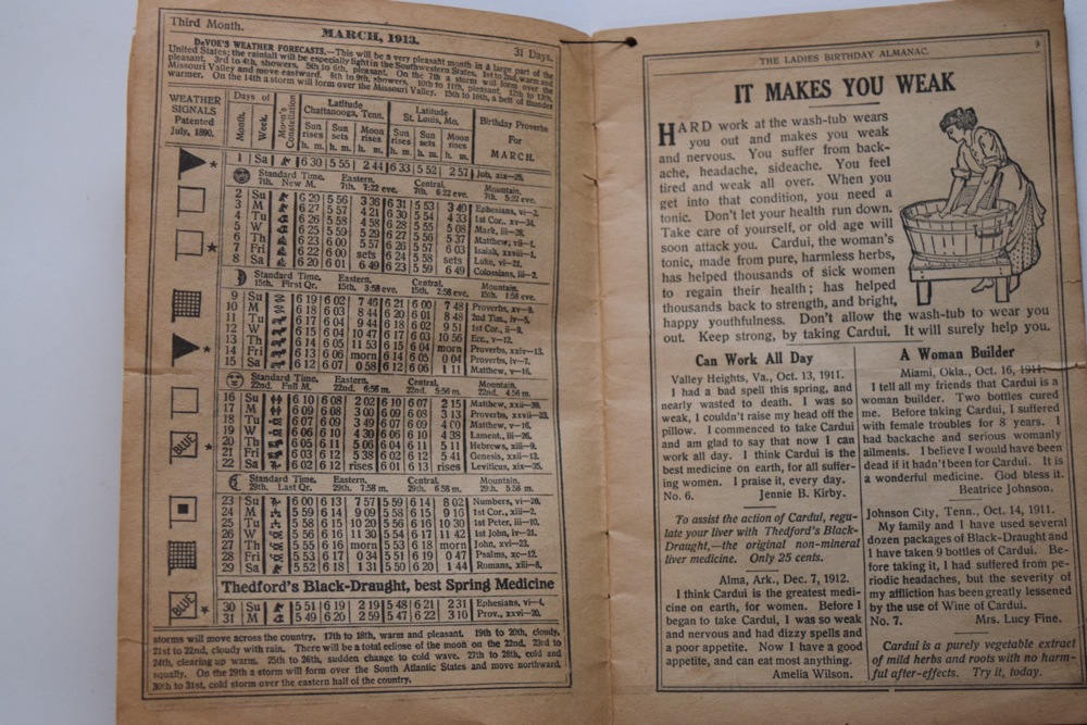 1913 The Ladies Birthday Almanac