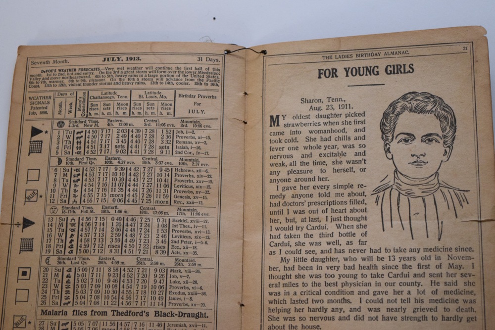 1913 The Ladies Birthday Almanac