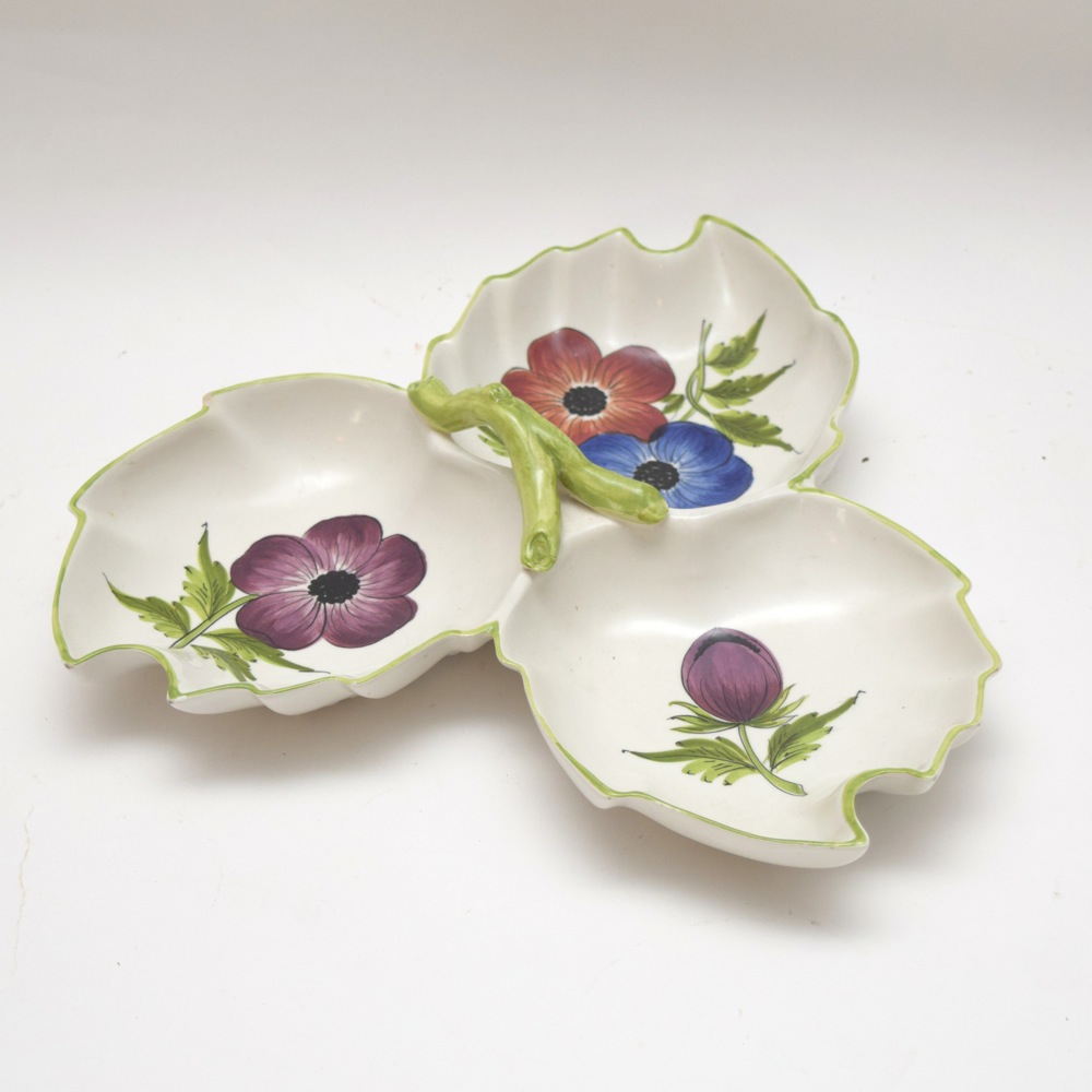 Vintage Made in Italy for Bonwit Teller Three Part Appetizer Bowl