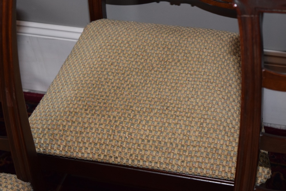 Eight Mahogany Mid-Century Chippendale Style Dining Chairs