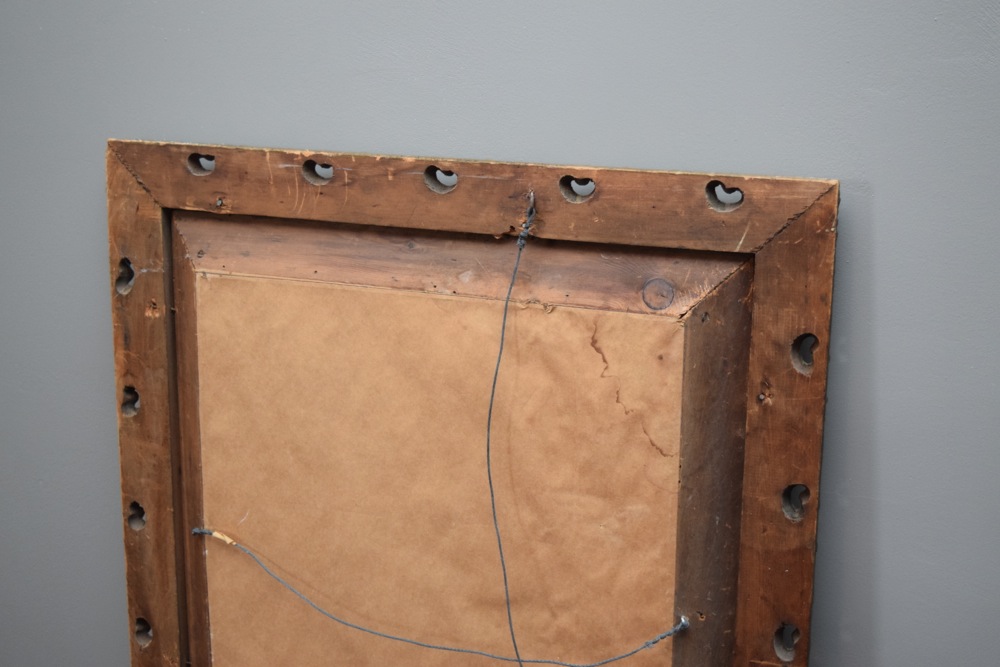 Large Antique Ornately Carved Gilt Beveled Wall Mirror