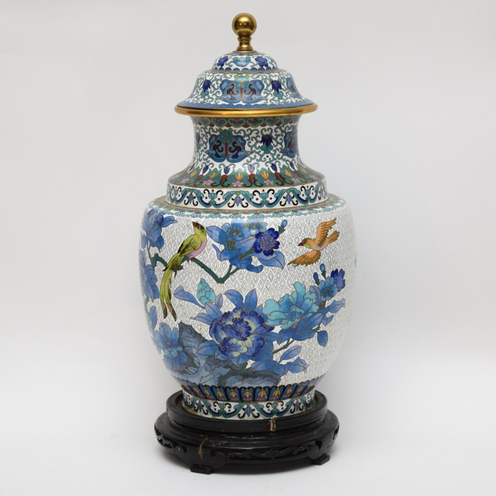 Large Vintage Cloisonne Urn