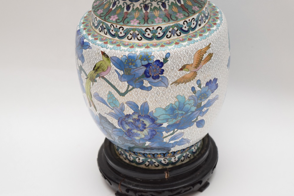 Large Vintage Cloisonne Urn