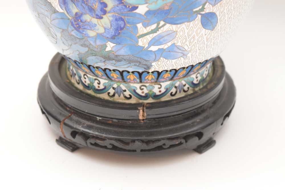 Large Vintage Cloisonne Urn