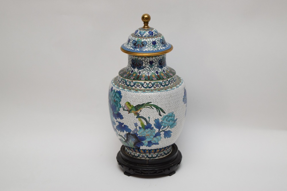 Large Vintage Cloisonne Urn