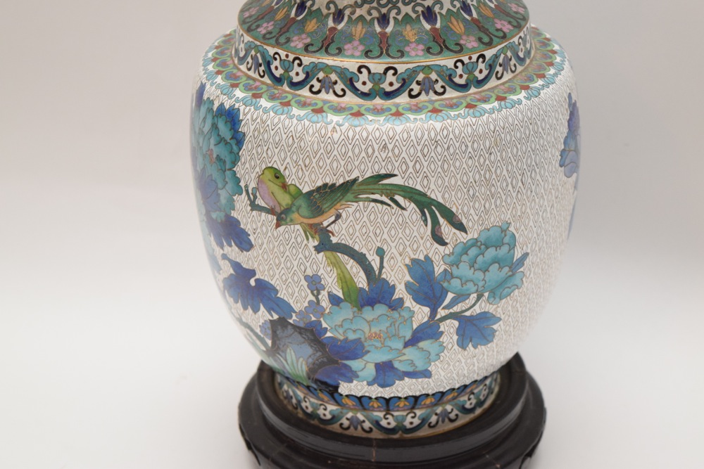 Large Vintage Cloisonne Urn