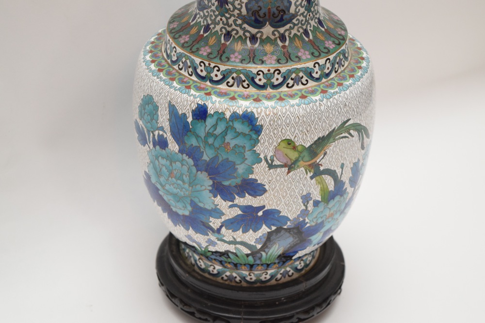 Large Vintage Cloisonne Urn