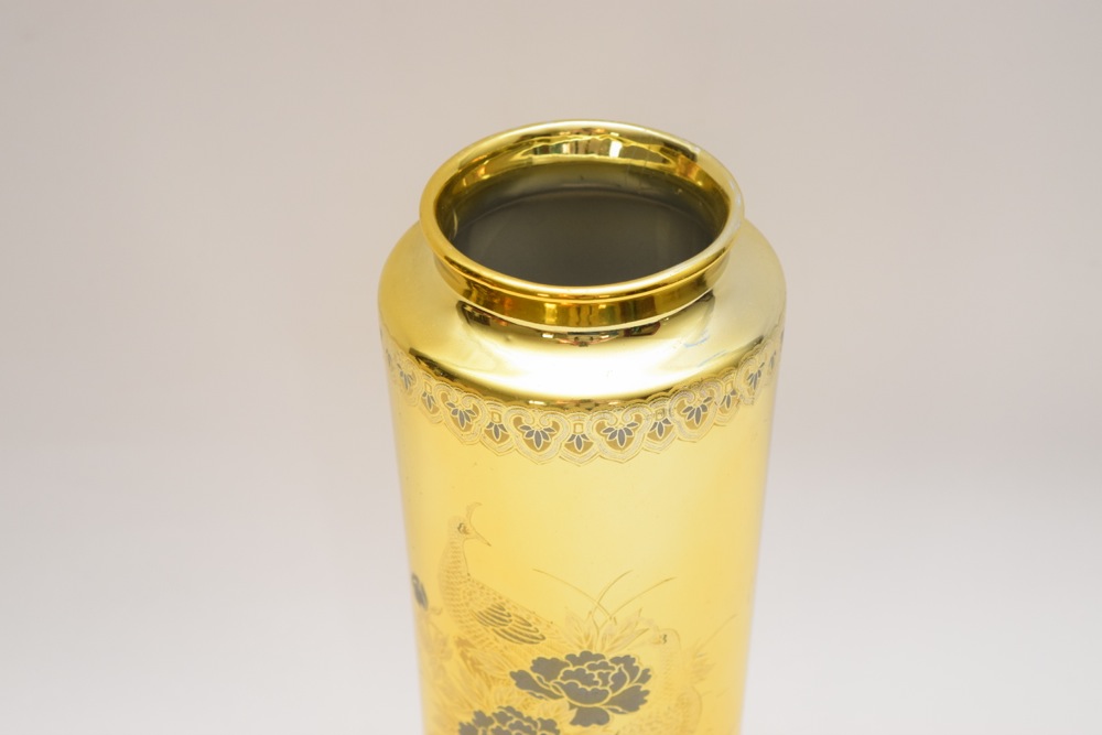 Vintage Japanese Gold Tone Vase