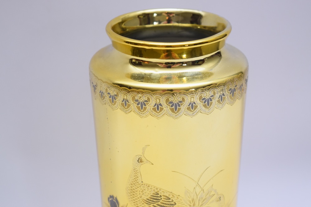 Vintage Japanese Gold Tone Vase
