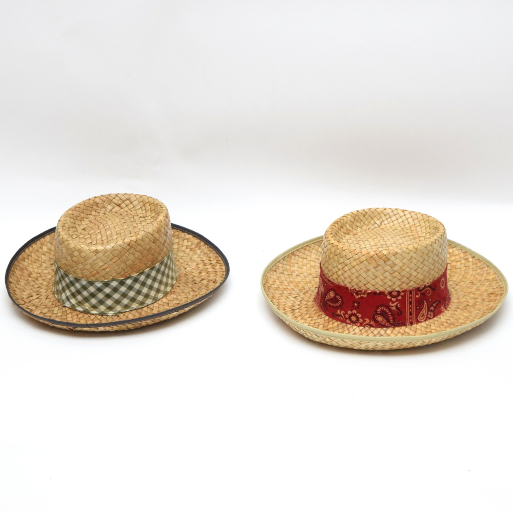 Pair of Mens Vintage Raffia Panama Hats
