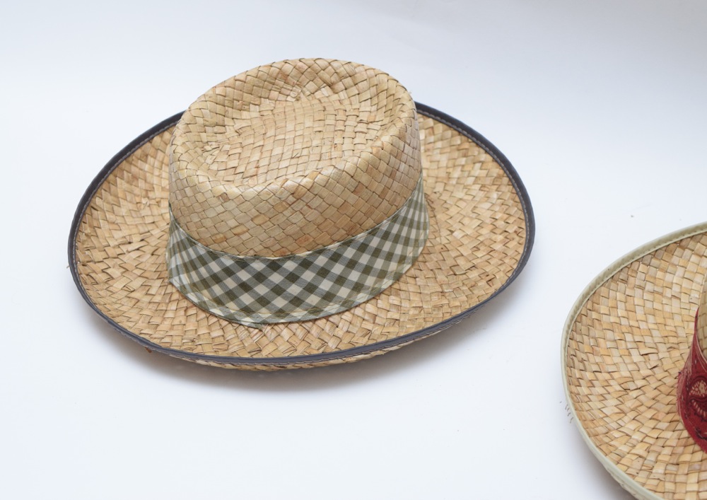 Pair of Mens Vintage Raffia Panama Hats